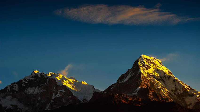 Annapurna Massif, Himalayas, sky, mountains HD wallpaper