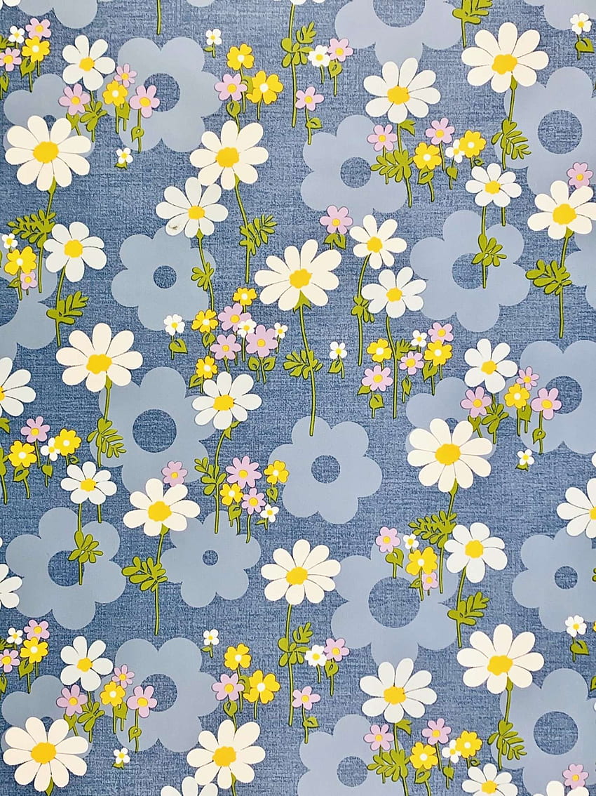 Vintage - Loja Online. Azul retrô floral, margarida vintage Papel de parede de celular HD
