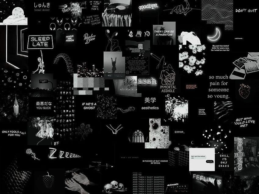 écrans de verrouillage, Grunge Aesthetic Black Fond d'écran HD