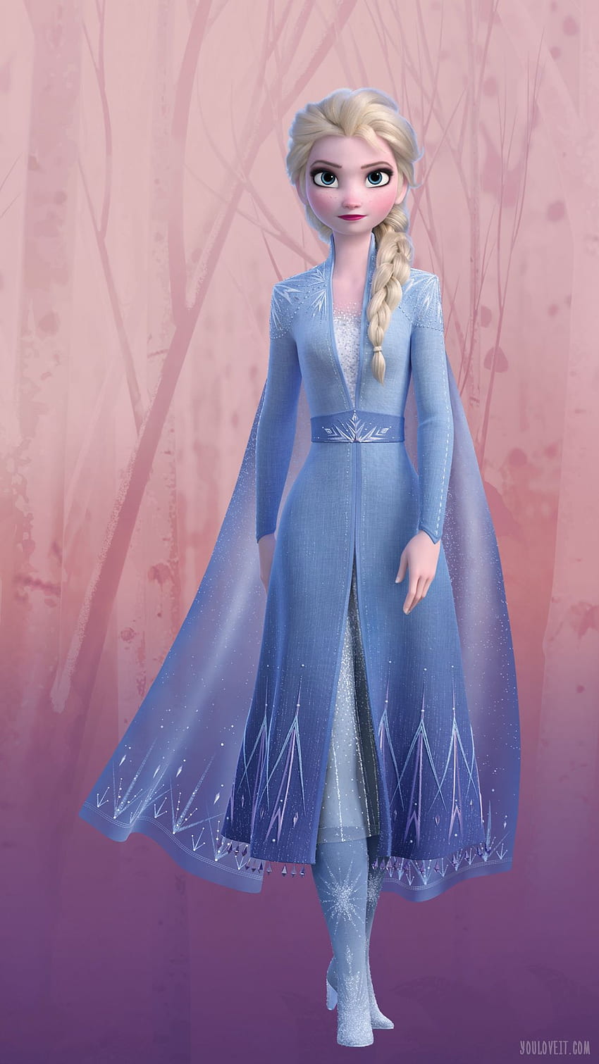 Голям Frozen 2 телефон с Elsa, Pink Elsa Frozen HD тапет за телефон
