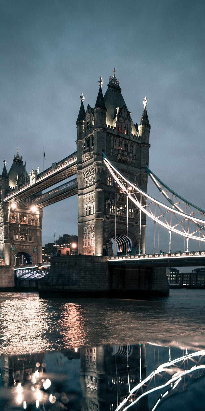 ロンドン、タワー ブリッジ、夜、都市、. ロンドン、ブリッジ、ロンドン旅行、クールなロンドン HD電話の壁紙