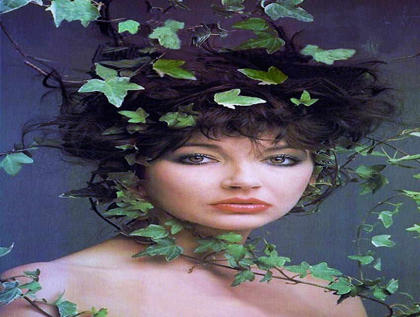 Ivy, black hair, woman, wrapped HD wallpaper