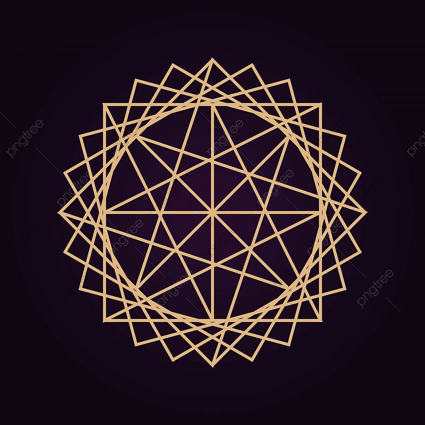 Mandala abstracta de oro vectorial Ilustración de geometría sagrada, Mandala abstracta simple fondo de pantalla del teléfono