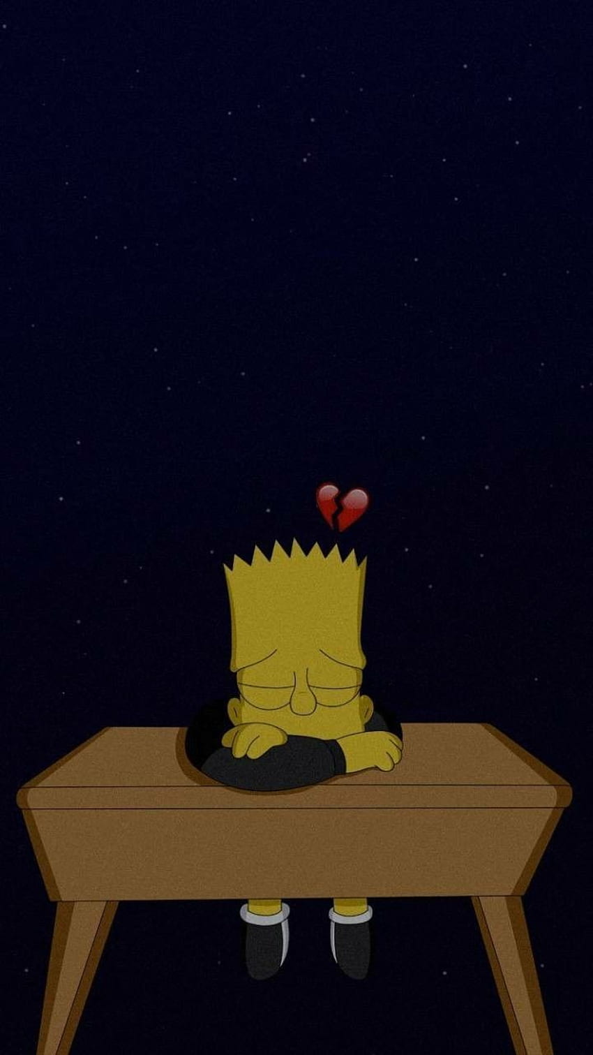 Bart Sad, Sad Cartoon Characters HD phone wallpaper