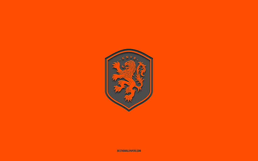 ทีมฟุตบอลชาติเนเธอร์แลนด์, พื้นหลังสีส้ม, ทีมฟุตบอล, สัญลักษณ์, ยูฟ่า, เนเธอร์แลนด์, ฟุตบอล, โลโก้ทีมฟุตบอลชาติเนเธอร์แลนด์, ยุโรป วอลล์เปเปอร์ HD