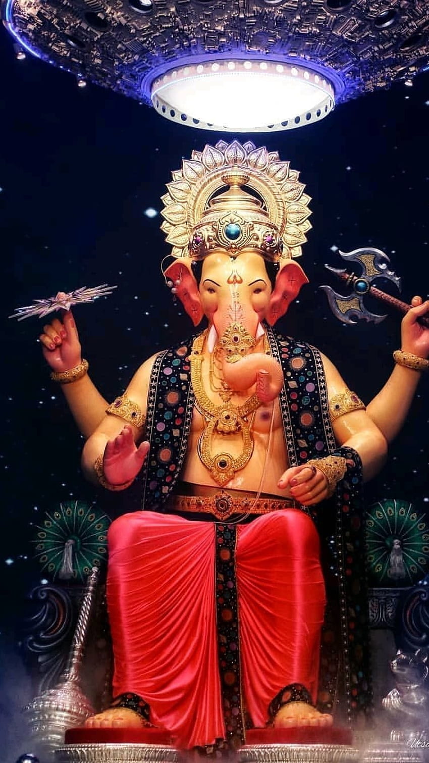 Ganesh , Lalbaugcha Raja, lalbaugcha, raja HD phone wallpaper