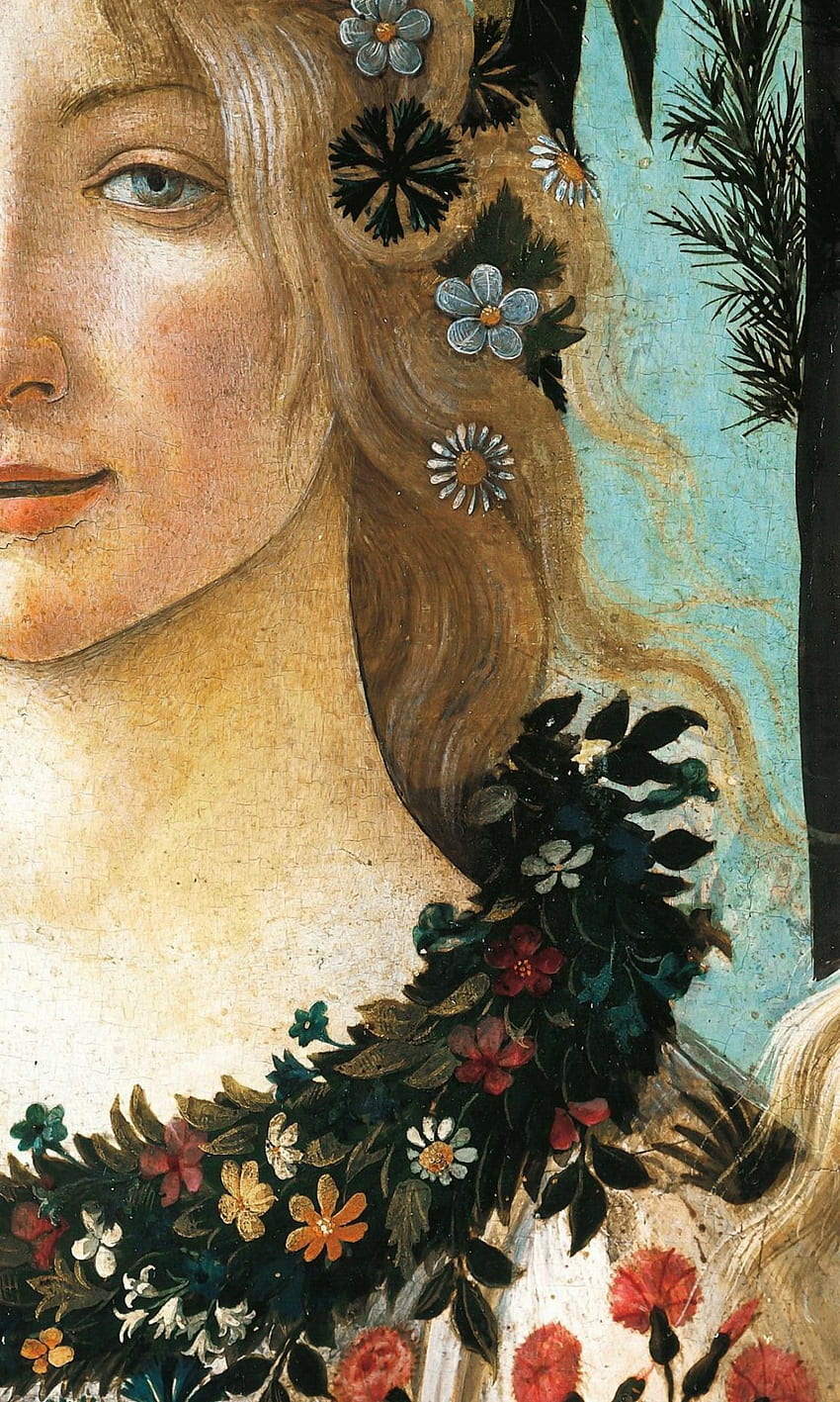어떻게든 — 여기: “Sandro Botticelli, Primavera, dettaglio 1478 HD 전화 배경 화면