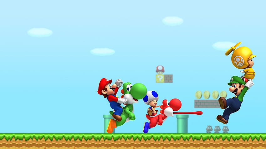 Super Mario digital, Super Mario, Luigi, Yoshi, Sapo fondo de pantalla