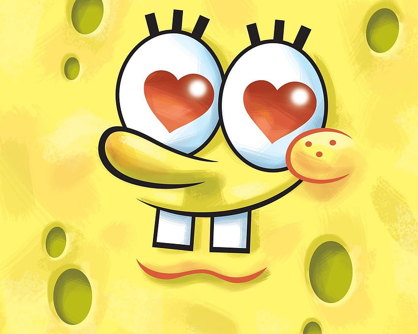 Oczy serca Spongebob - zabawna twarz Spongeboba Patricka - i tło Tapeta HD