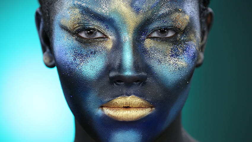 Women, Glitter, Face, Face Paint, Makeup / and Mobile Background HD