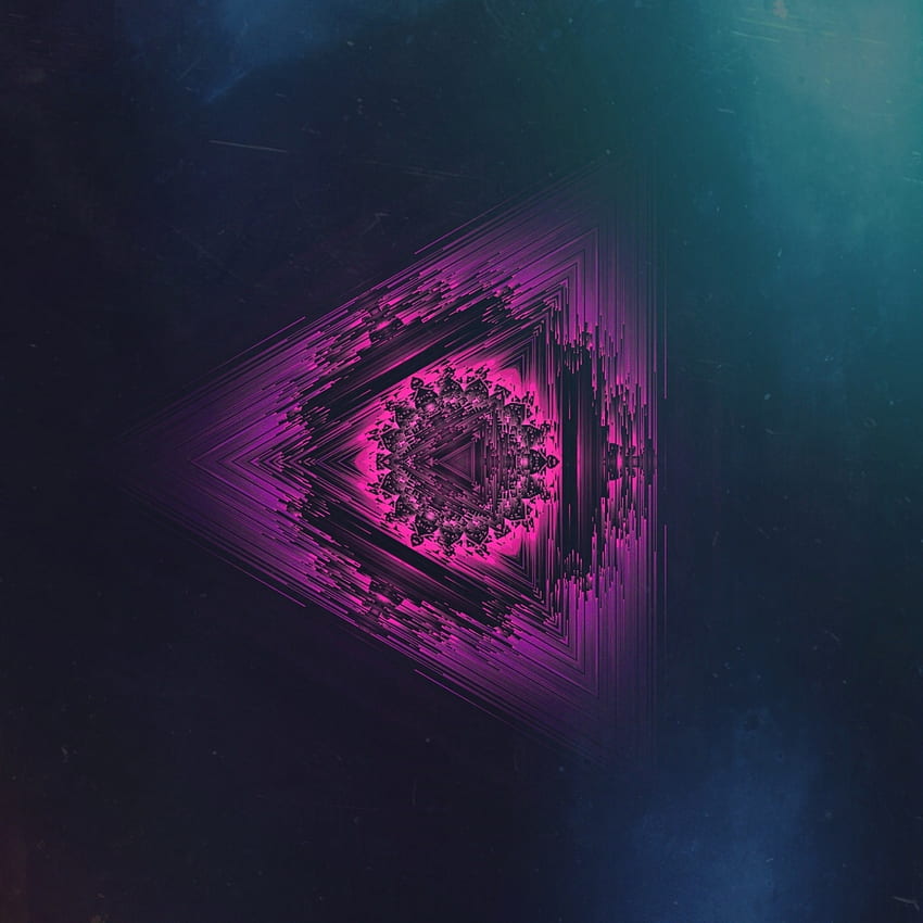 Neon, Triangle, Mandala, Symmetric, Glitch Art, Glitz Art HD phone wallpaper