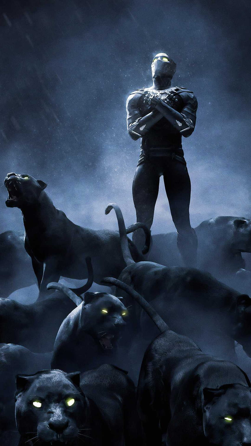 Black Panther Rise UP, Black Ultra HD тапет за телефон