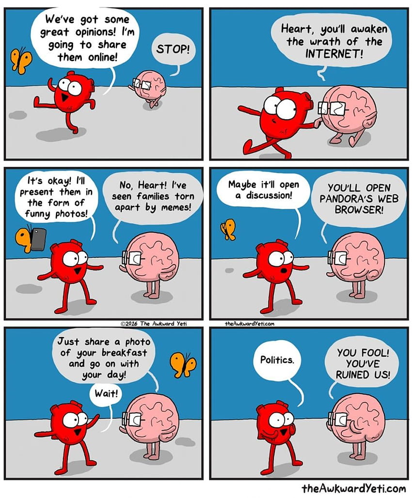 comics that illustrate the tricky relationship between your, Heart And Brain: An Awkward Yeti Collection HD phone wallpaper