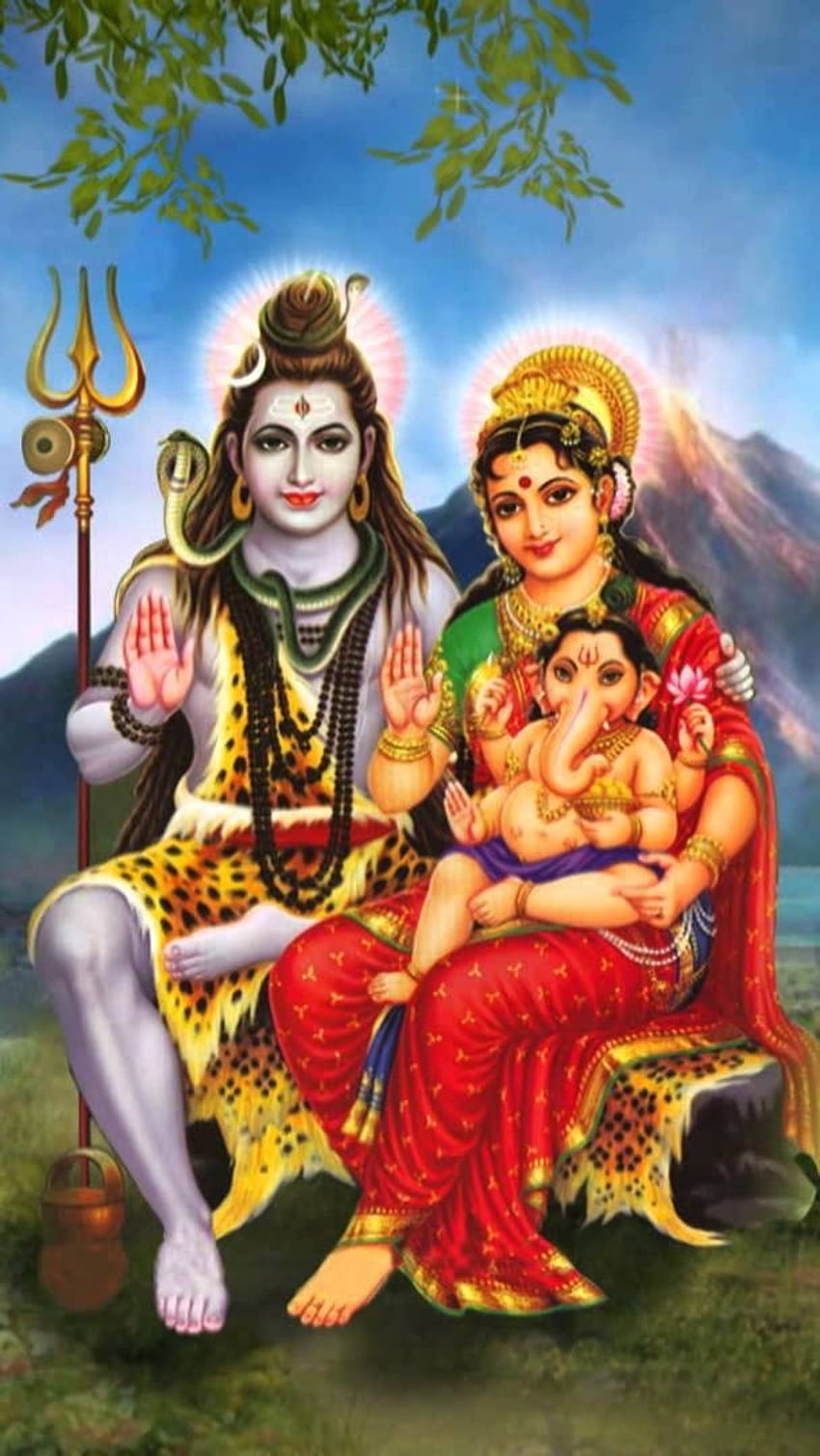 Bester Lord Shiva, Naturhintergrund, Parvati, Segen HD-Handy-Hintergrundbild