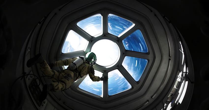จักรวาล ช่องหน้าต่าง ยานอวกาศ นักบินอวกาศ แรงโน้มถ่วง สภาวะไร้น้ำหนัก วอลล์เปเปอร์ HD