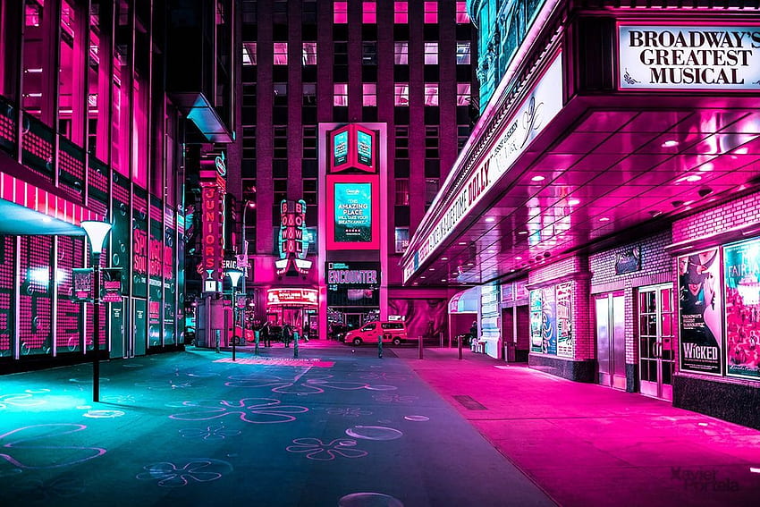 Nowy Jork neony Xavier Portela. Papel de parede Computador, dla komputerów PC, ns dla komputerów PC, Pink Neon City Tapeta HD