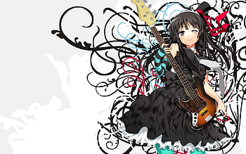 Anime, Rock, Guitar, Girl, Musician, Dress HD wallpaper