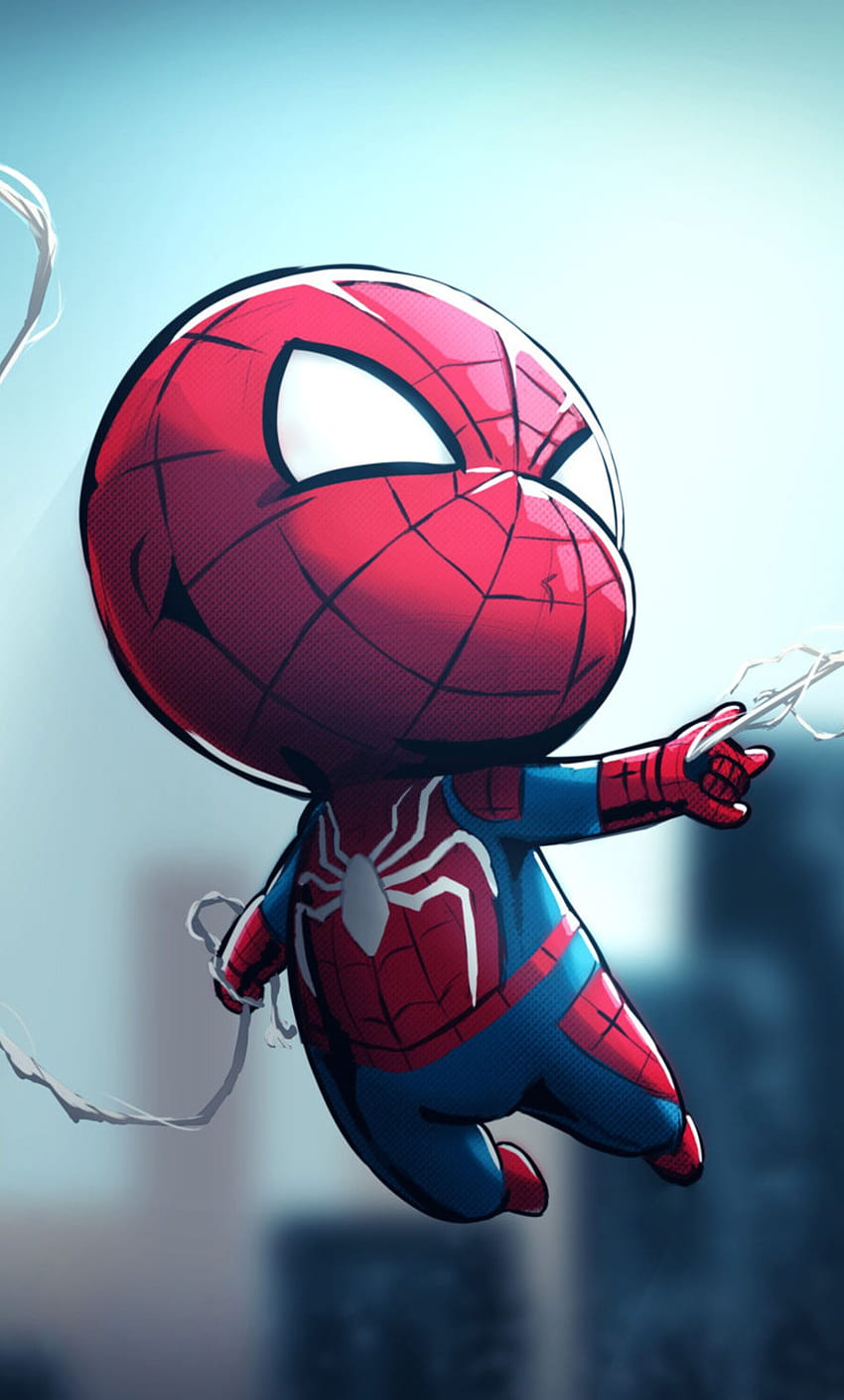 Chibi Spiderman iPhone, lindo Spiderman fondo de pantalla del teléfono