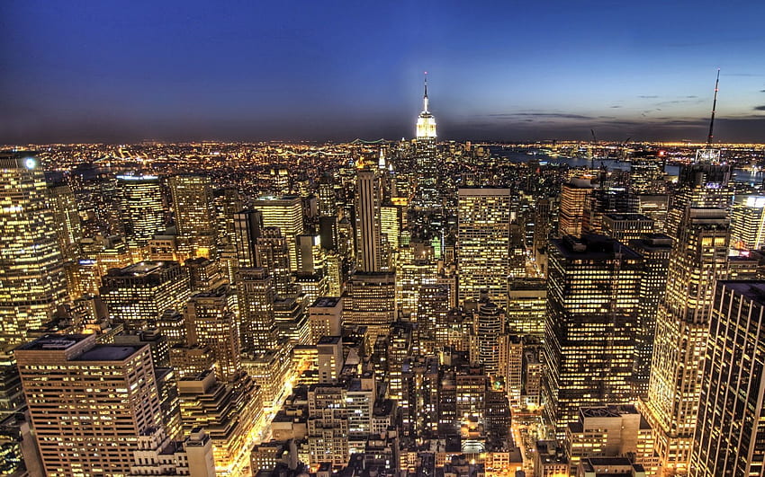 Cities, Night, Manhattan, New, York HD wallpaper