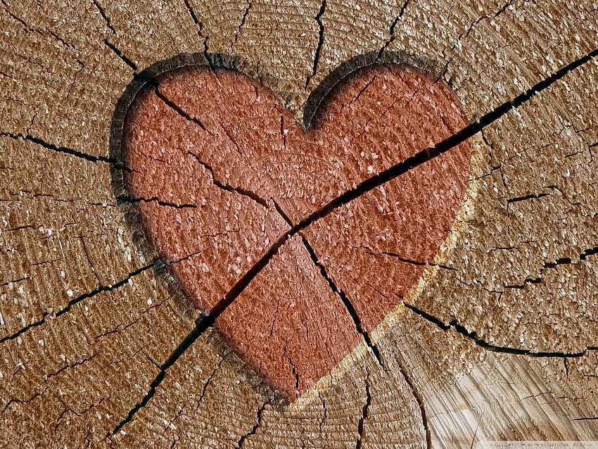 Heart Engraved Log Ultra, Vintage Heart HD wallpaper