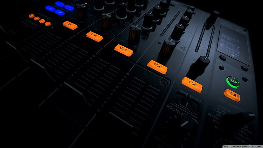 estúdio artístico de música negra mesas de mixagem techno toca-discos efeitos house music Pioneer DJ djm 800 / papel de parede HD