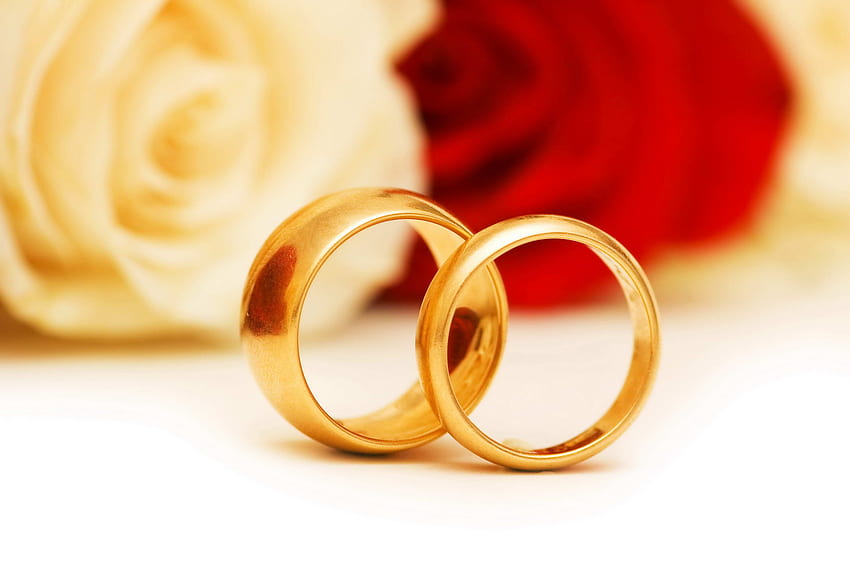 Красиви брачни халки с висока резолюция, годежен пръстен HD тапет