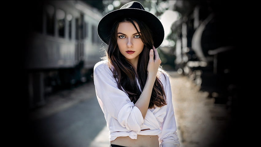 Portrait, woman model, black hat HD wallpaper | Pxfuel