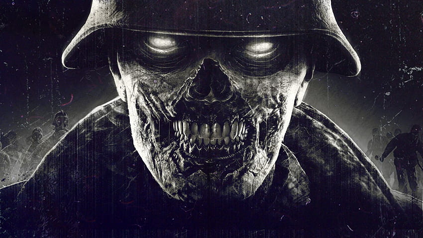 Killer-Zombie-Gesicht und Augen 00280, Killer-Schädel HD-Hintergrundbild