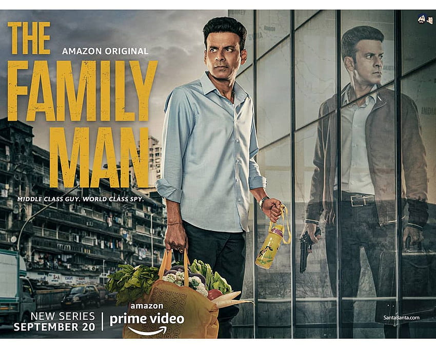 Manoj Bajpayee sebagai mata-mata super Srikant dalam serial thriller Amazon, The Family Man Wallpaper HD