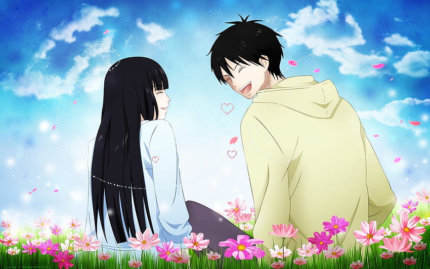 Kimi Ni Todoke, Kazehaya Shouta, Kuronuma Sawako, Flowers, Anime HD wallpaper