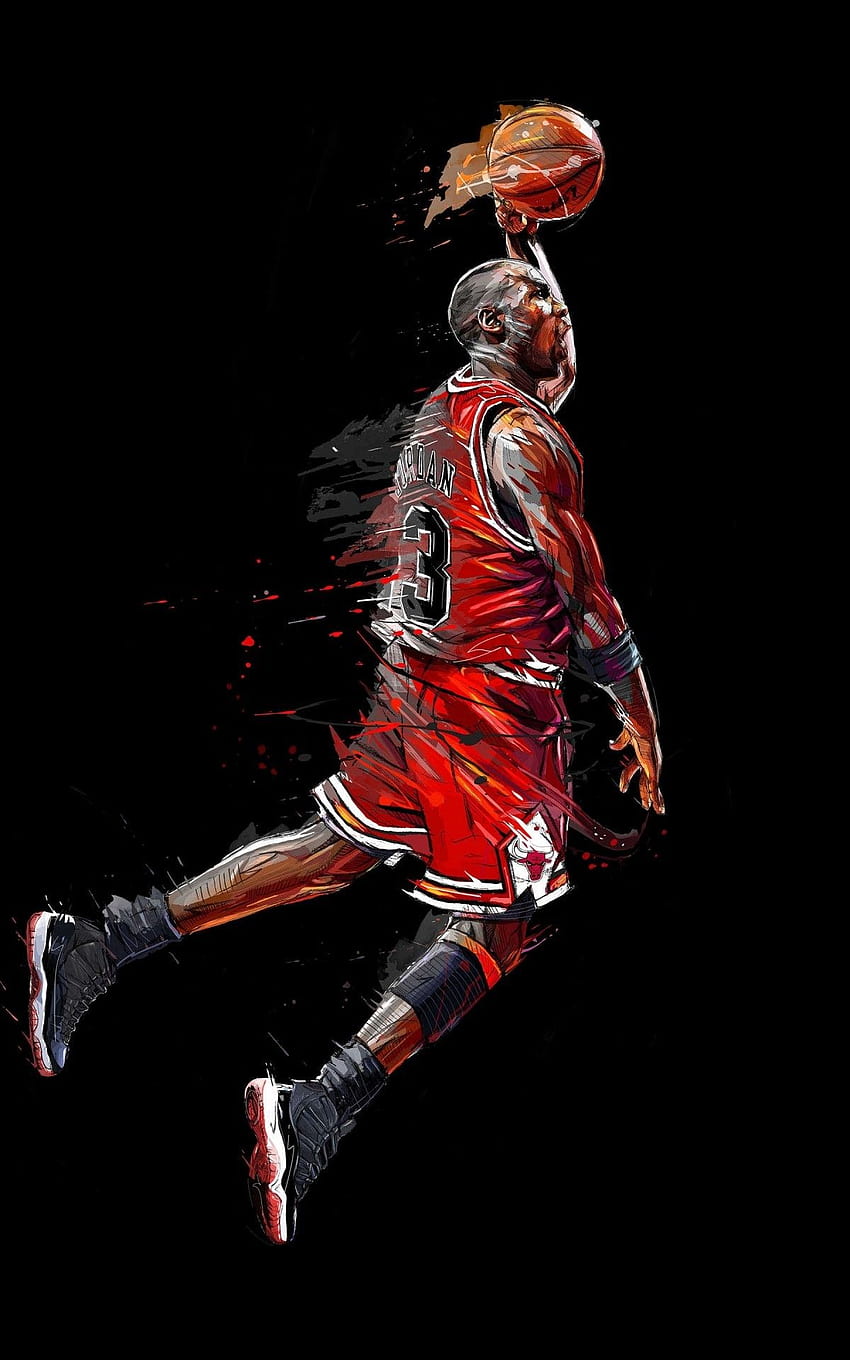 Michael Jordan, บาสเก็ตบอล, งานศิลปะสำหรับ Asus Transformer, Asus Nexus 7, Amazon Kindle Fire 8.9 วอลล์เปเปอร์โทรศัพท์ HD