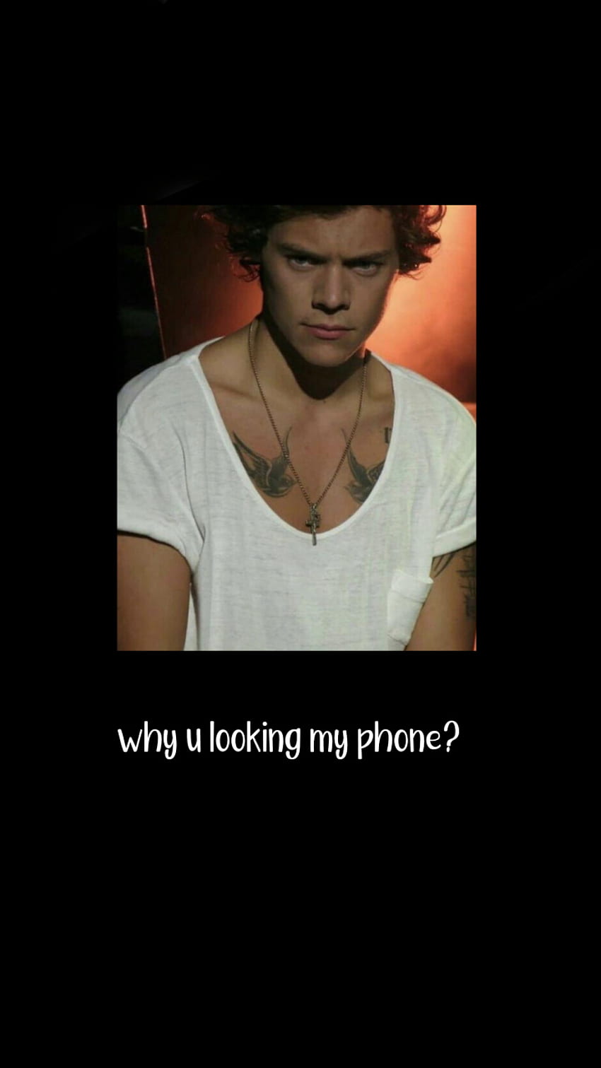 Harry styles, phone, why u looking my phone, , funny HD phone wallpaper