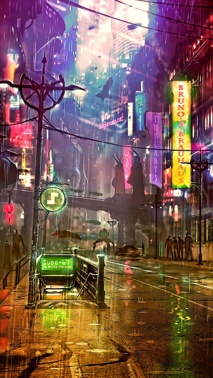 City Glow - Animated by TheFearMaster  Cyberpunk city, Futuristic city,  Neon wallpaper