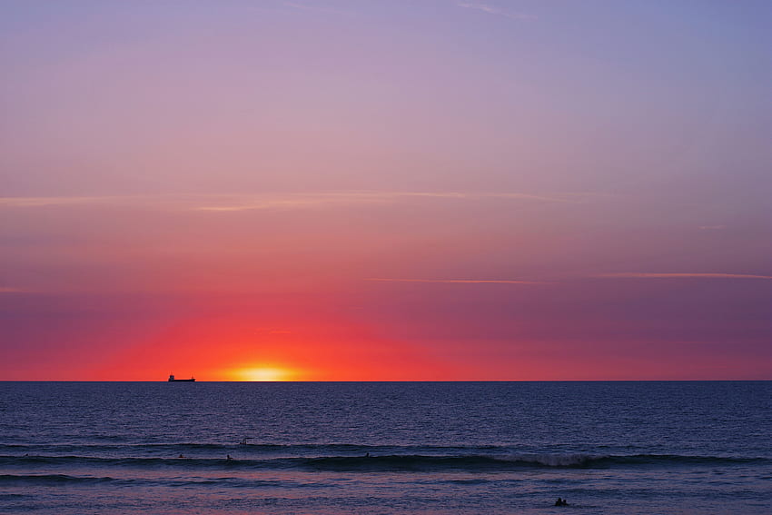 Alam, Matahari Terbenam, Laut, Cakrawala Wallpaper HD