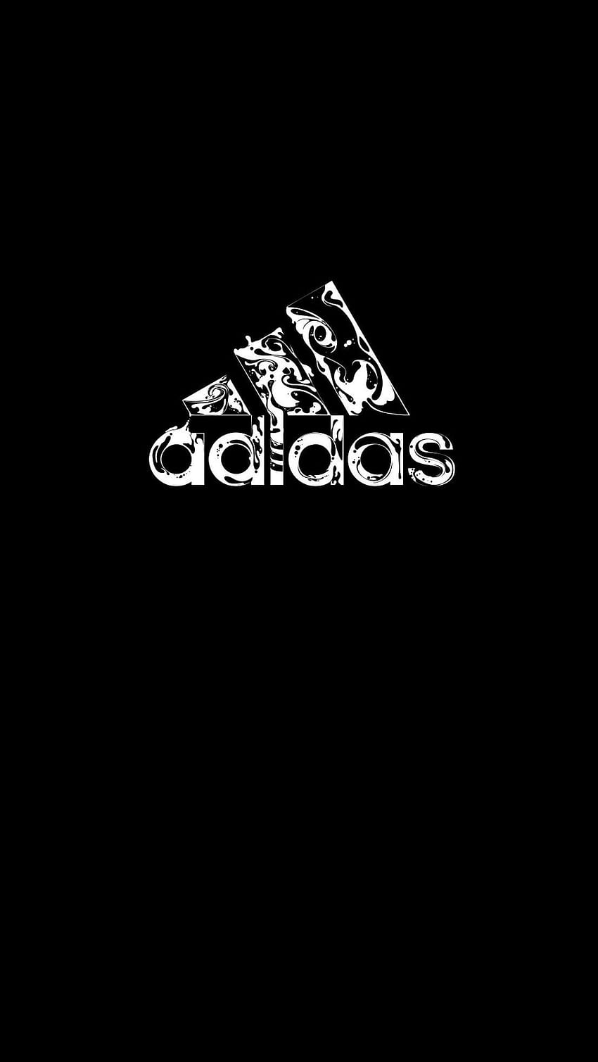 Adidas czarny, logo Adidas Tapeta na telefon HD