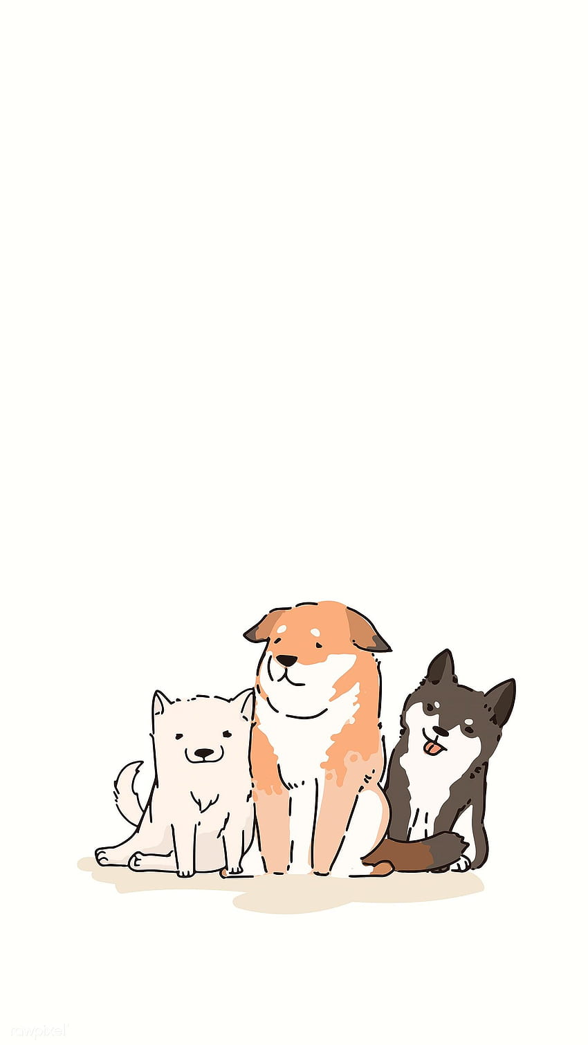 Kawaii Dogs, Kawaii Cartoon Dog HD phone wallpaper