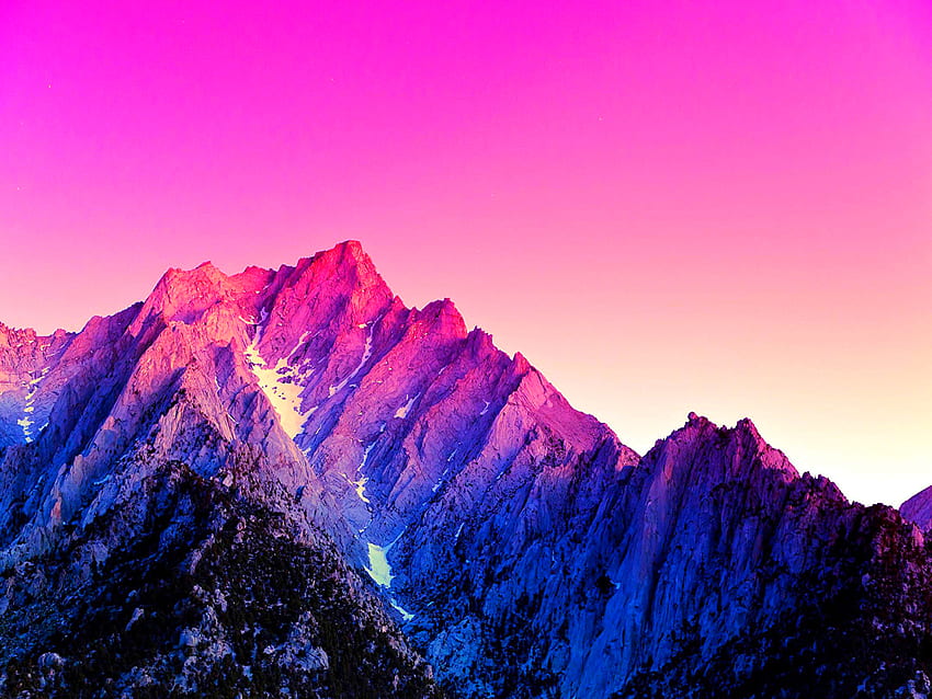 Pink + Blue Mountain Range : HD wallpaper | Pxfuel