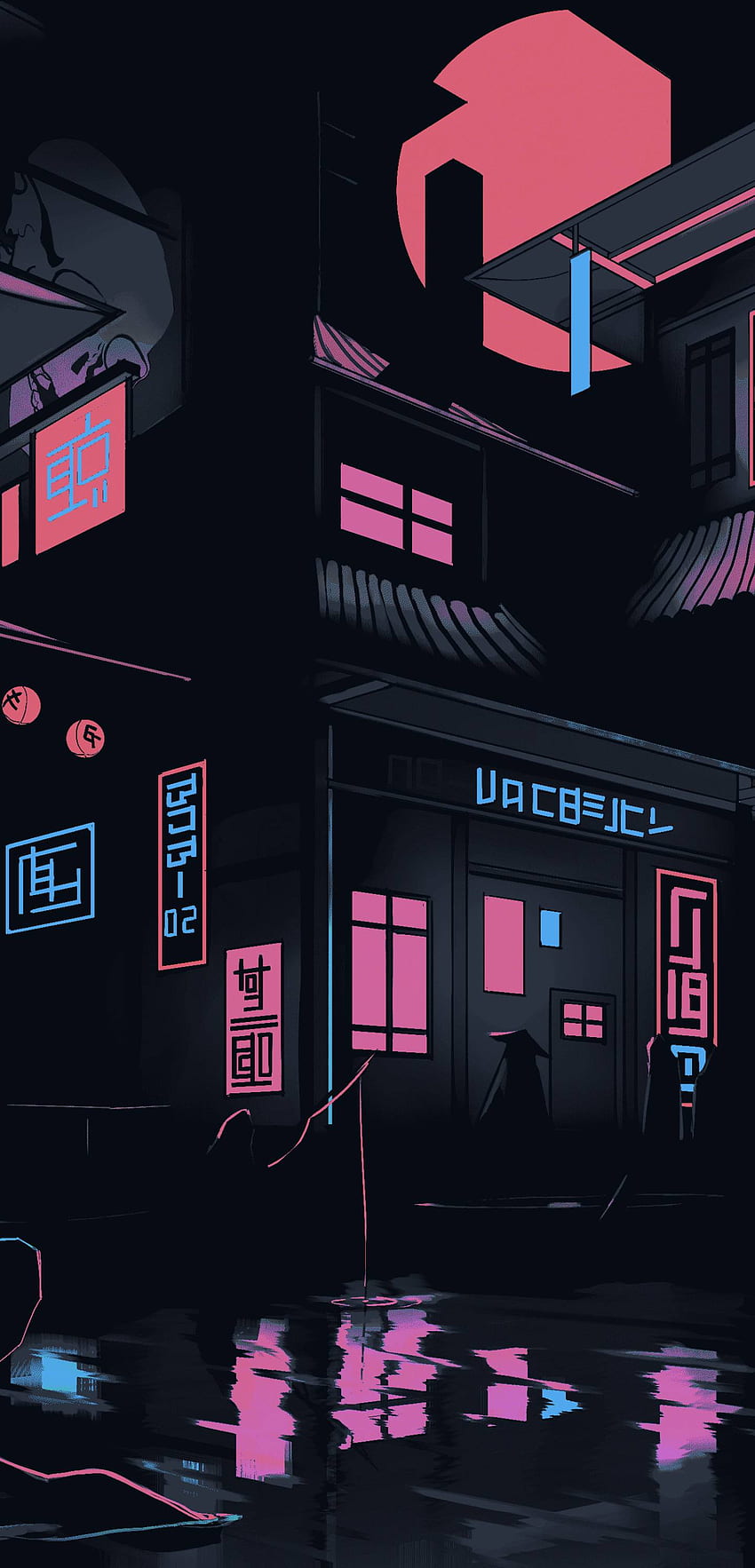 The Neon Shallows Building Resolution , Artist , , and Background, Neon Lofi HD phone wallpaper