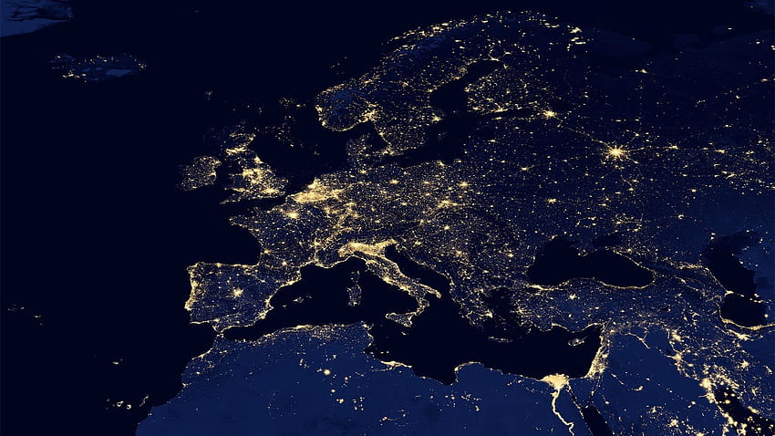 L'Europe la nuit (1920 x 1080) :, Europe graphie Fond d'écran HD