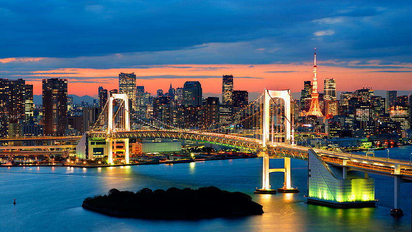 Tokyo - Tokyo Rainbow Bridge, Odaiba HD wallpaper