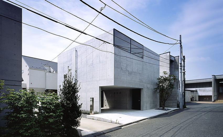 Blocco di cemento: Apollo design Grigio, una casa minimalista di Tokyo, Tokyo Architecture Sfondo HD