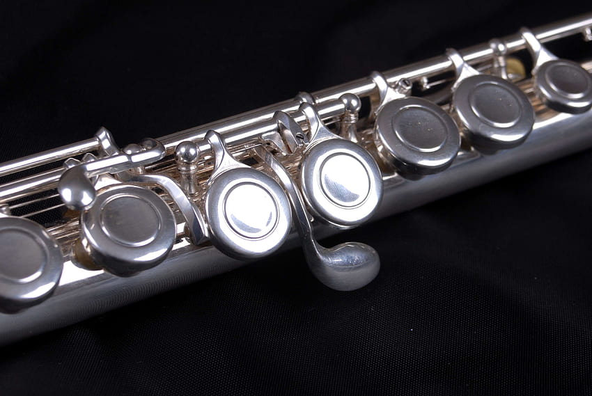 flute, instrument, music, notes, orchestra, silver HD wallpaper