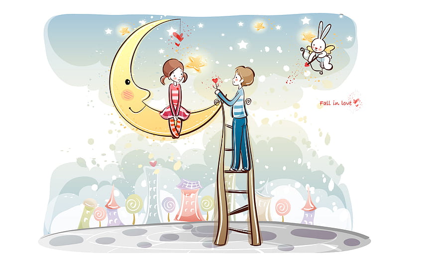 Valentine's day - Valentine's Day Cartoon - Valentine's Day Couple -  Valentine's Day Vector , Love Cartoon HD wallpaper | Pxfuel