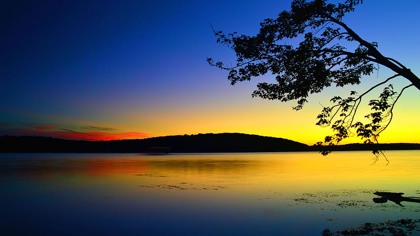 Morning Glow Lake At Sunrise Grafika kraju, grafika scenerii Tapeta HD