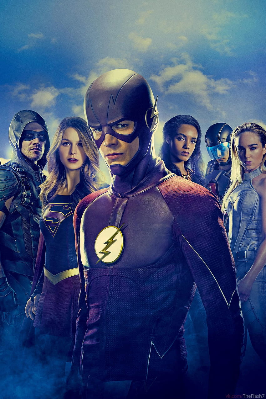 Supergirl, The Flash, Arrow e DC Legends of Tomorrow. Supergirl e flash, Il poster flash, Il flash Sfondo del telefono HD