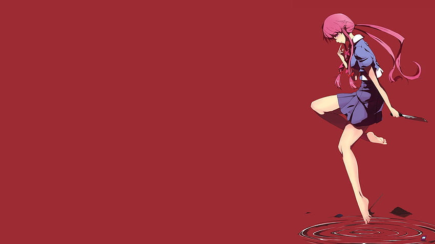 Wallpaper girl, anime, mirai nikki, gasai yuno, madskillz for