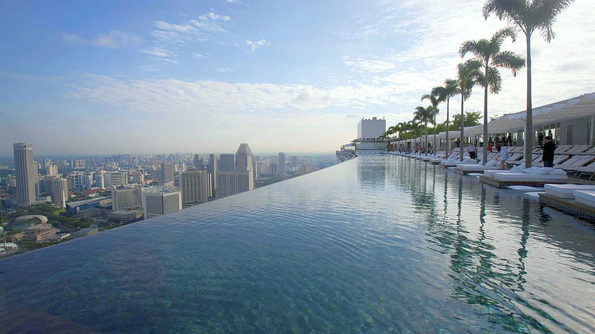 Other: Infinity Pool Marina Bay Sands Resort Singapore Landscape HD wallpaper