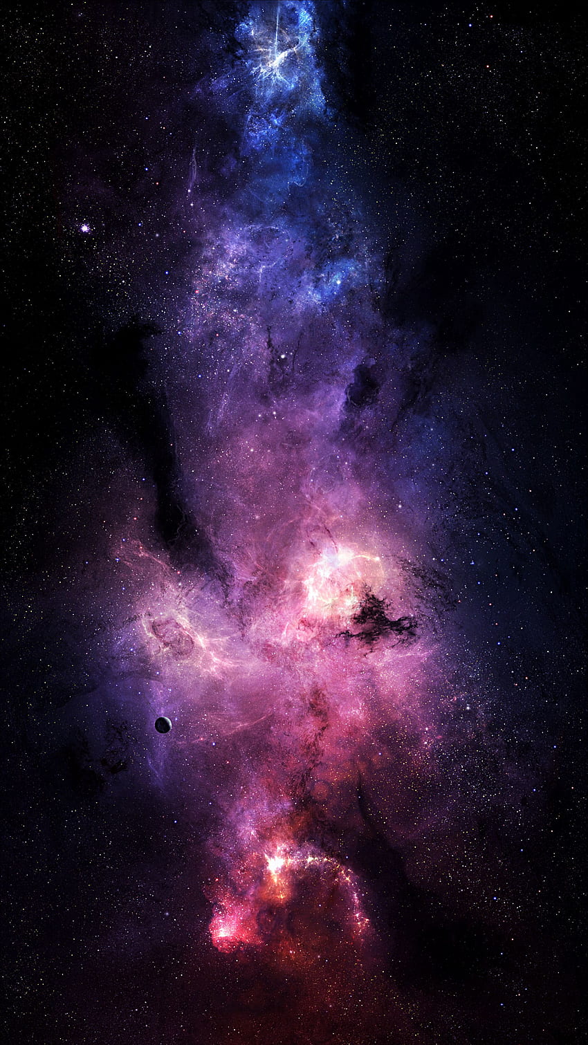 Wszechświat, gwiazdy, blask, gwiaździste niebo, blask, galaktyka Tapeta na telefon HD