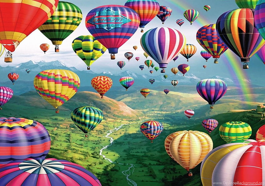 3D hot air balloons Background, 3D Ballons HD wallpaper | Pxfuel