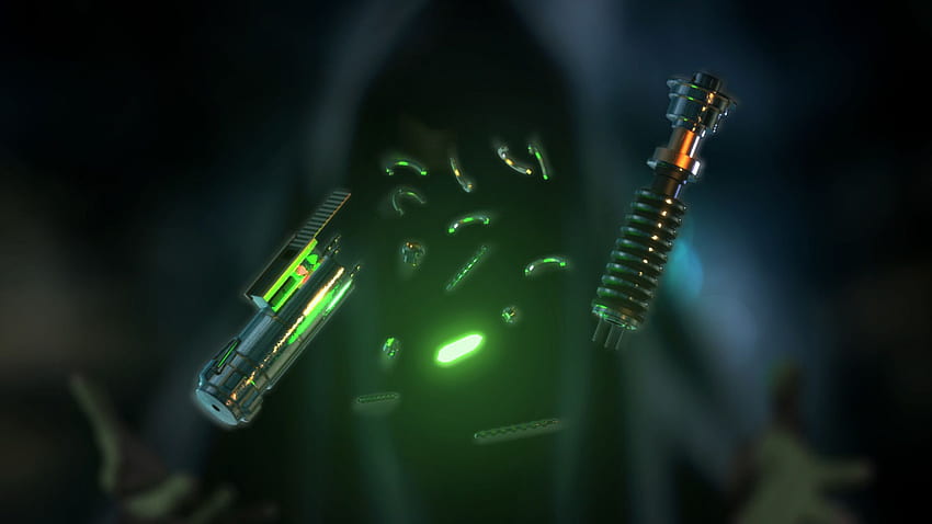 Зелен светлинен меч HD тапет